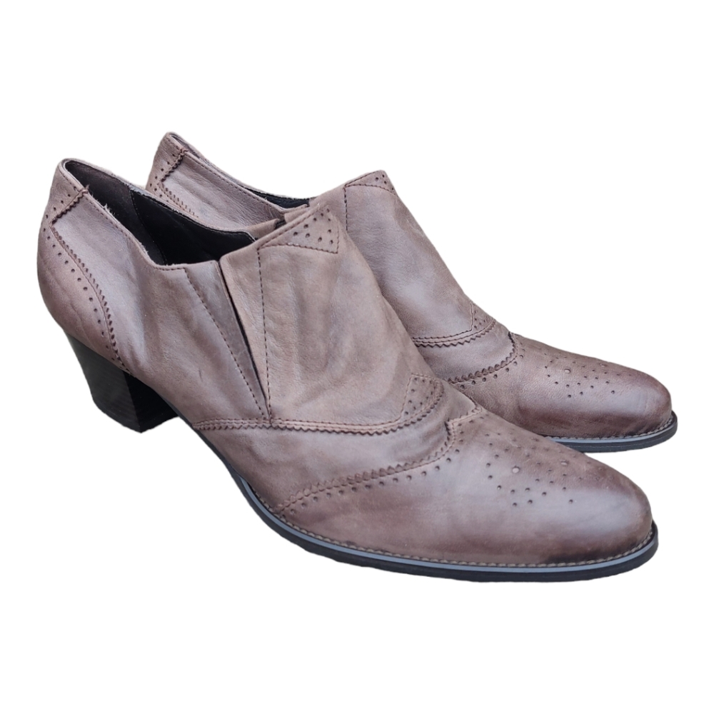 Kampgen  Handmade Wingtip Leather Slip-On Shoes Size 40(9US)Western
